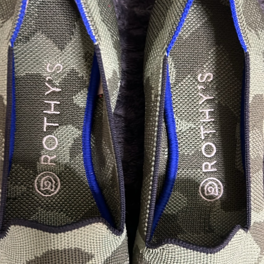 ROTHY’S camouflage olive green loafers - 7.5